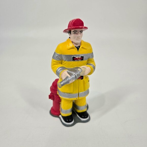 Lakeshore Firefighter Figure Community Helper with Waterhose & Fire Hydrant 5.5" - Picture 1 of 10